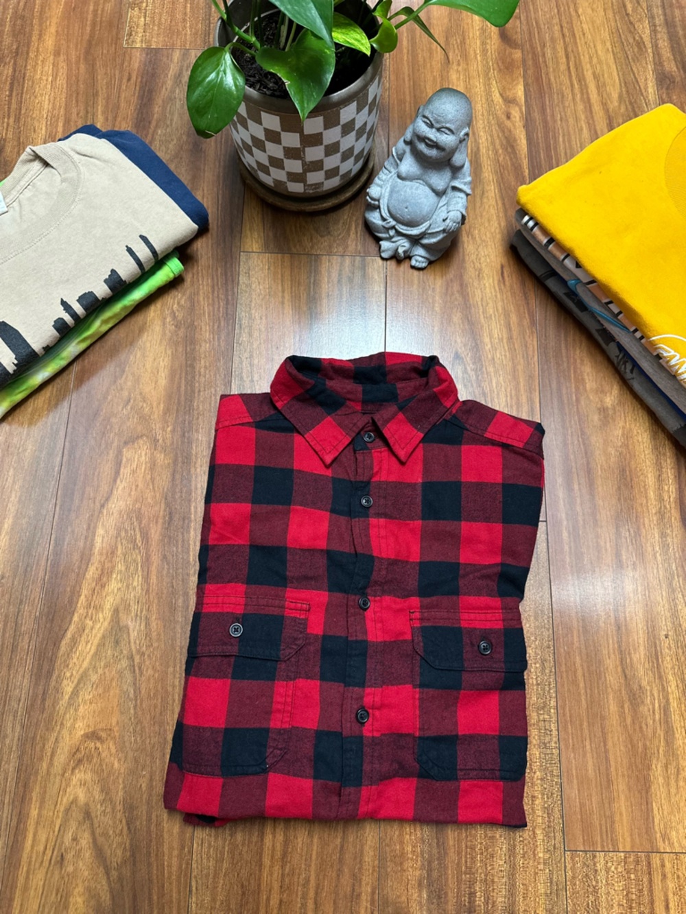 Goodfellow & Co Red and Black Checkered Shirt